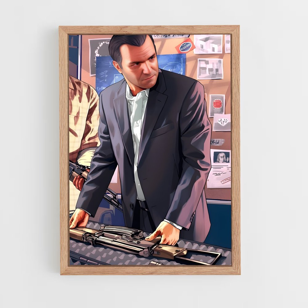 Poster Michael le Stratège – affiche GTA V (vue 4)